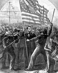 Abraham Lincoln and Soldiers